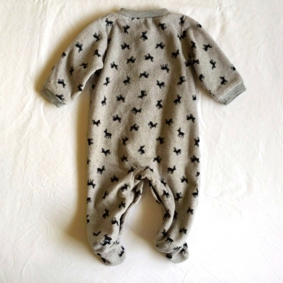 carter's 2-pack newborn winter fleece snap footie sleeper pajama bundle baby boy - Picture 6 of 10